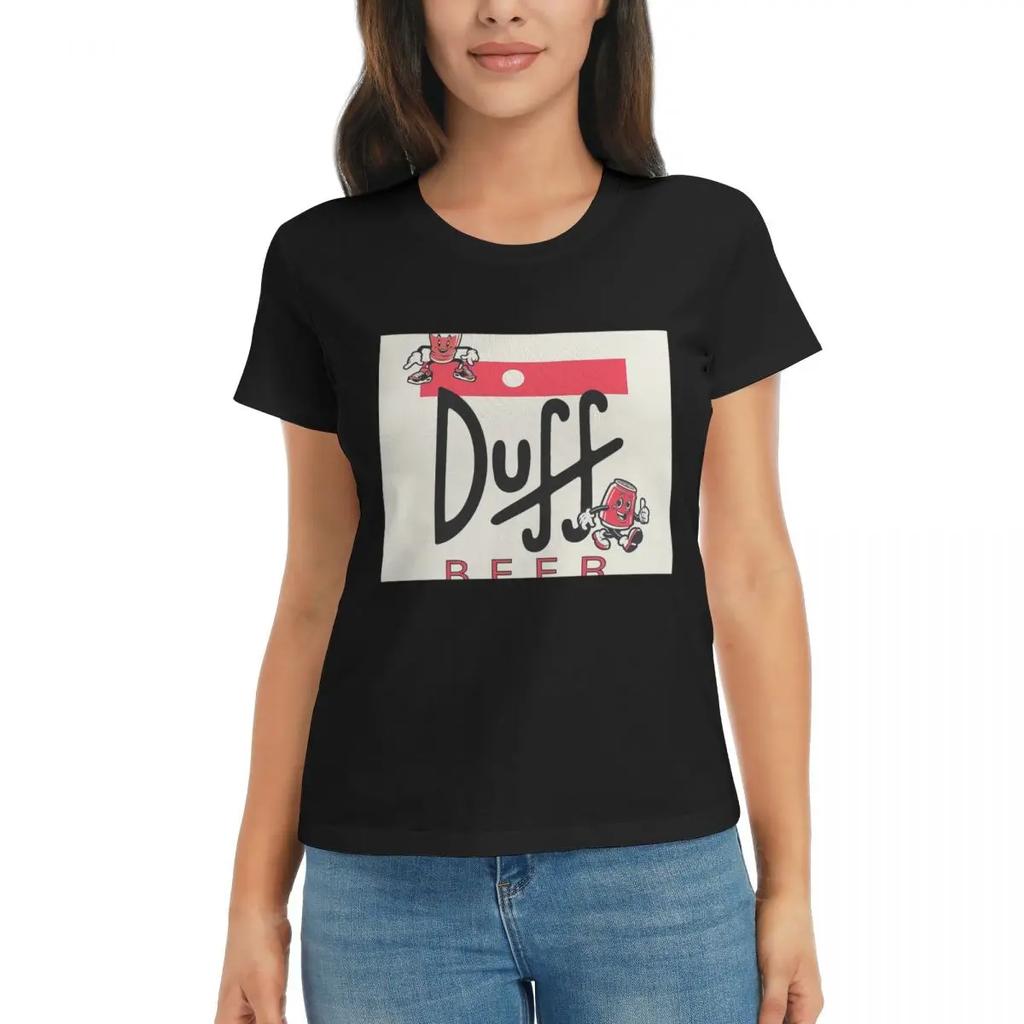 Women TShirt Duff Beer Summer Short Sleeve Tees Crew Neck Cotton T Shirts Clothes Tops Streetwear