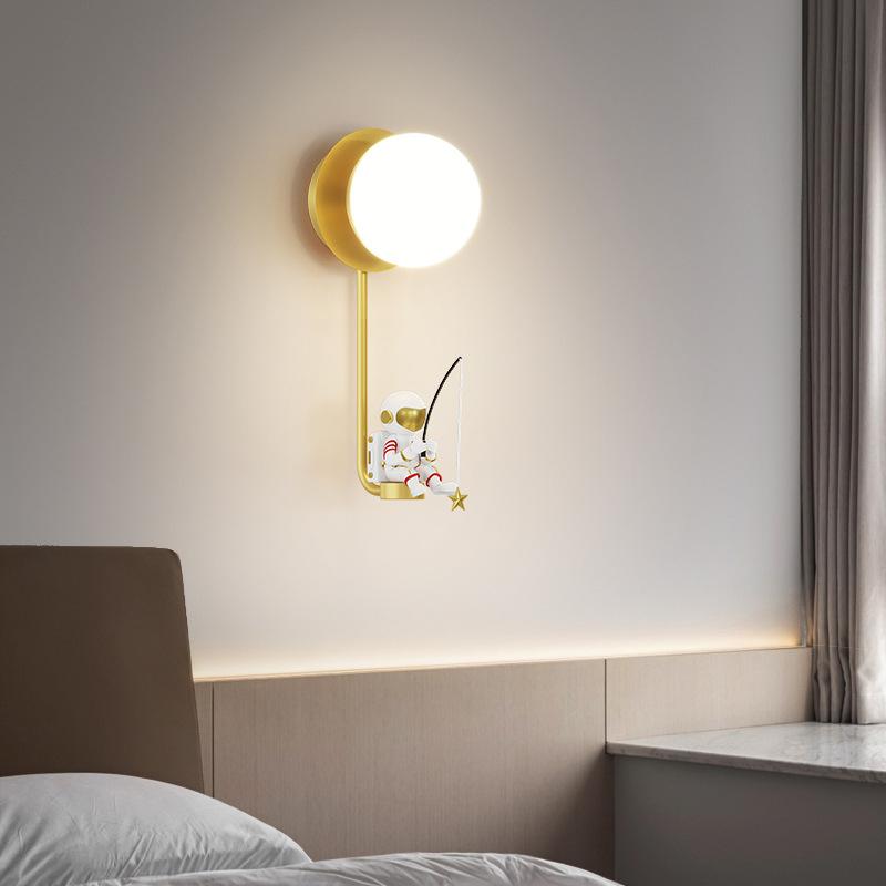 Modern Creative Simple LED Wall Lamp Cartoon Astronaut Living Room Study Bedroom Children's Room Decoration Lighting