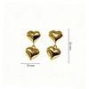 High-End Heart-Shaped Gold Earring with Stainless Steel