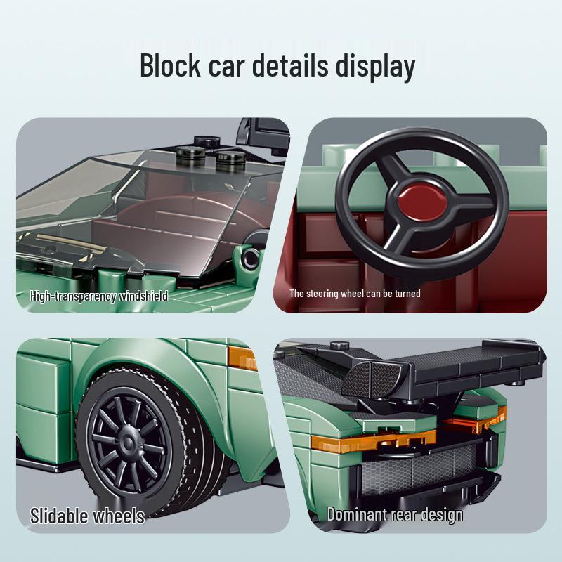 Yuxing Model King 27009 Vulcan Sports Car Building Set with Display Case