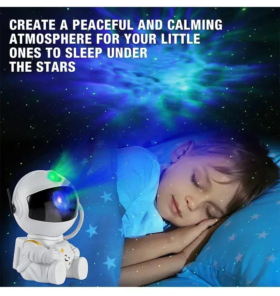 

LED Star Projector for Bedroom, Galaxy Night Light, Astronaut Space Projector, Starry Nebula Ceiling Lamp, Home Decorative оранжевый