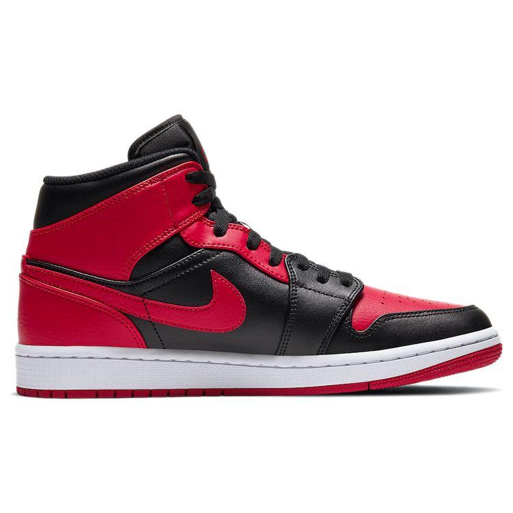Air Jordan 1 Mid Banned Men Sneakers Red Black University-Red 554724-074