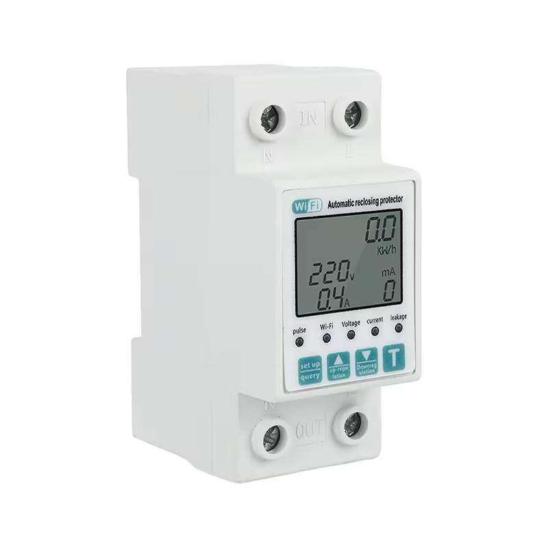 Reclosable smartlife TUYA WIFI Circuit breaker 63A 110V 220V Energy Meter Metering Timer with voltage current leakage protection