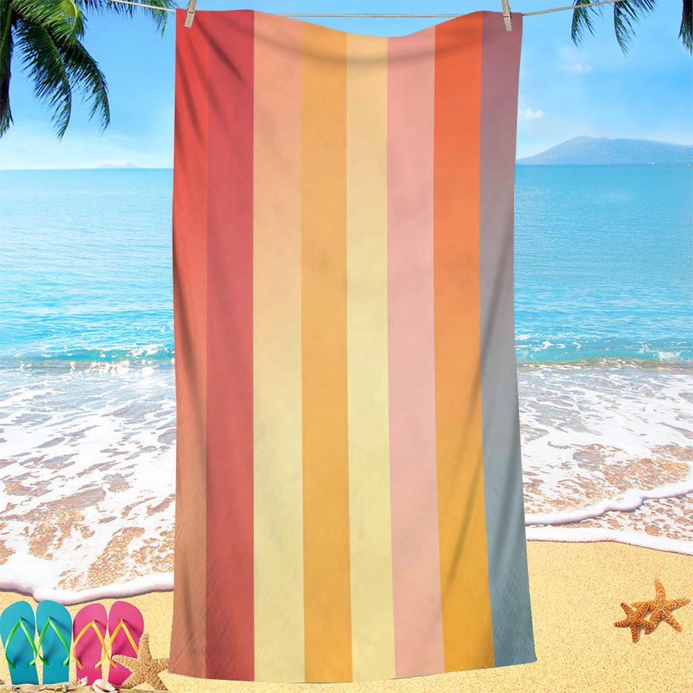 Geometrische Muster Serie digital bedrucktes Polyester Superfeine Faser beidseitiger Fleece Strandurlaub Badetuch, Strandtuch