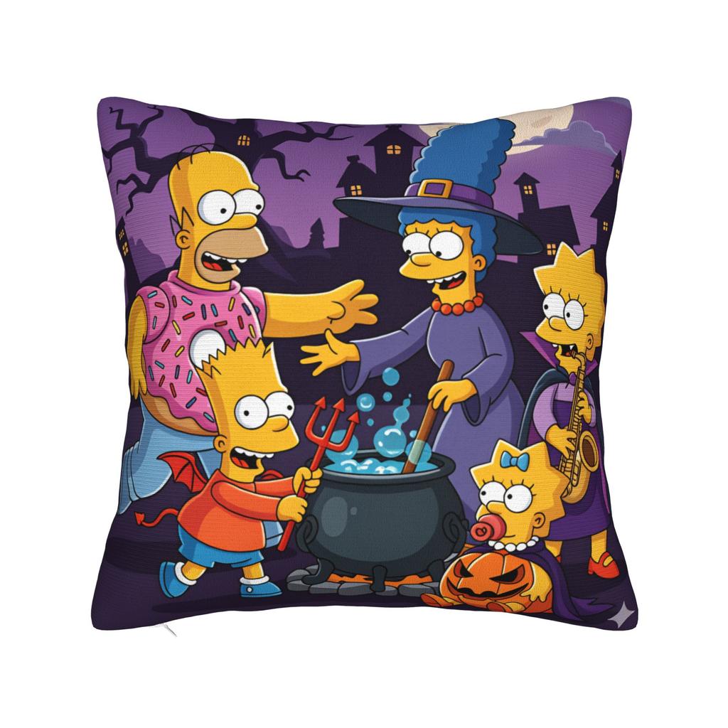 Pillow Cover Funny SSimpsons Green Polka Dot Family Cute Funny Pillow Case For Sofa Couch Bed Living Room Pillowcases