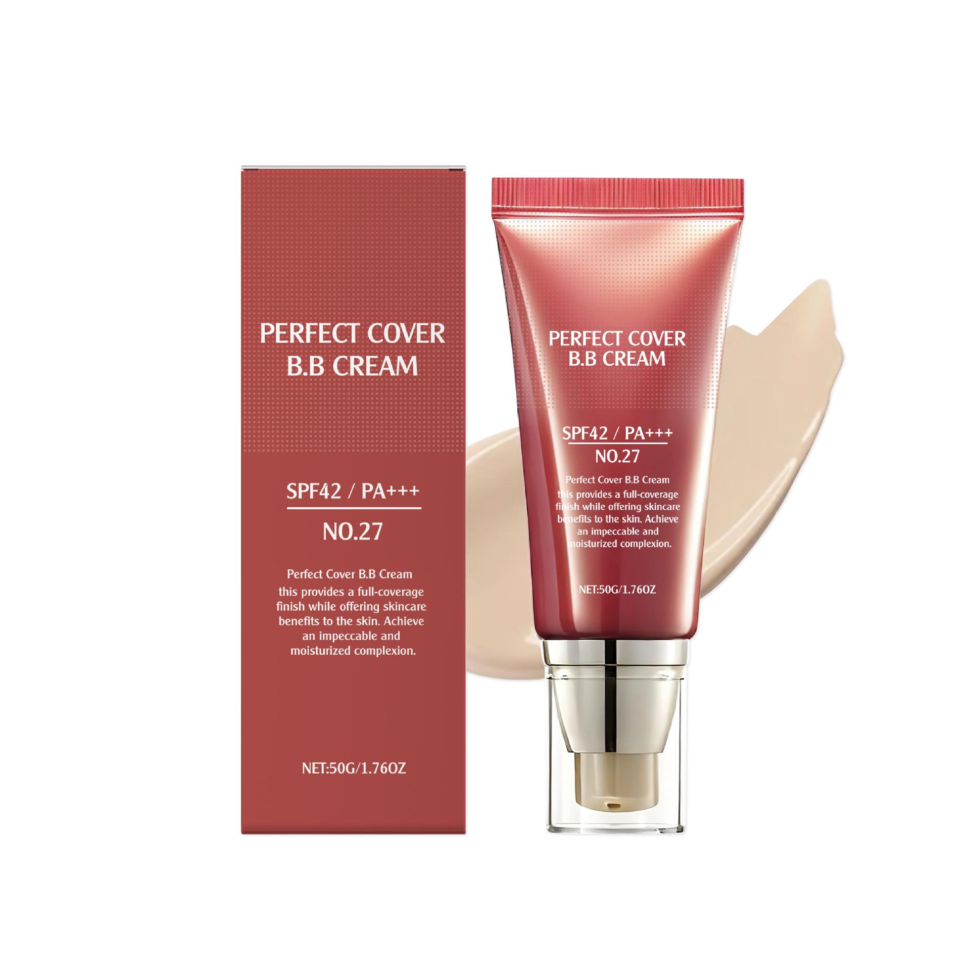 Waterproof SPF42 BB Cream Set: Gentle, Natural, Lightweight, Concealing 50g (Export Only)