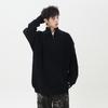 2026 Korean-Style Half-Zip Knit Sweater: Solid Color, Half-High Collar, Casual Autumn/Winter Youth Fashion.