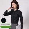 Women's Long Sleeve Professional White Stretch Shirt for College Students and Teachers