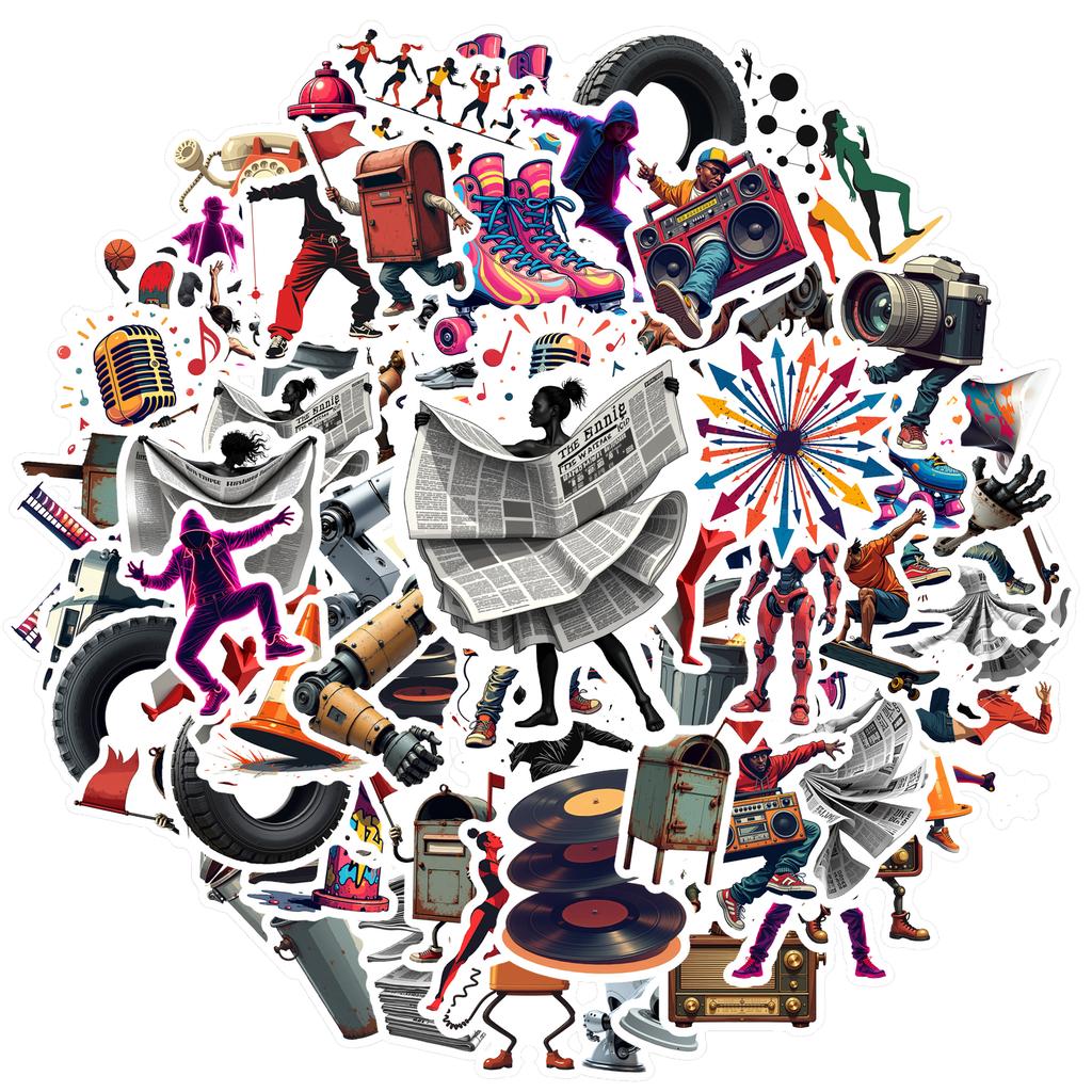 35pcs-100pcs Decals  Waterproof Music Stickers Robot Stickers Vinyl Stickers for Instruments Stationery Phones