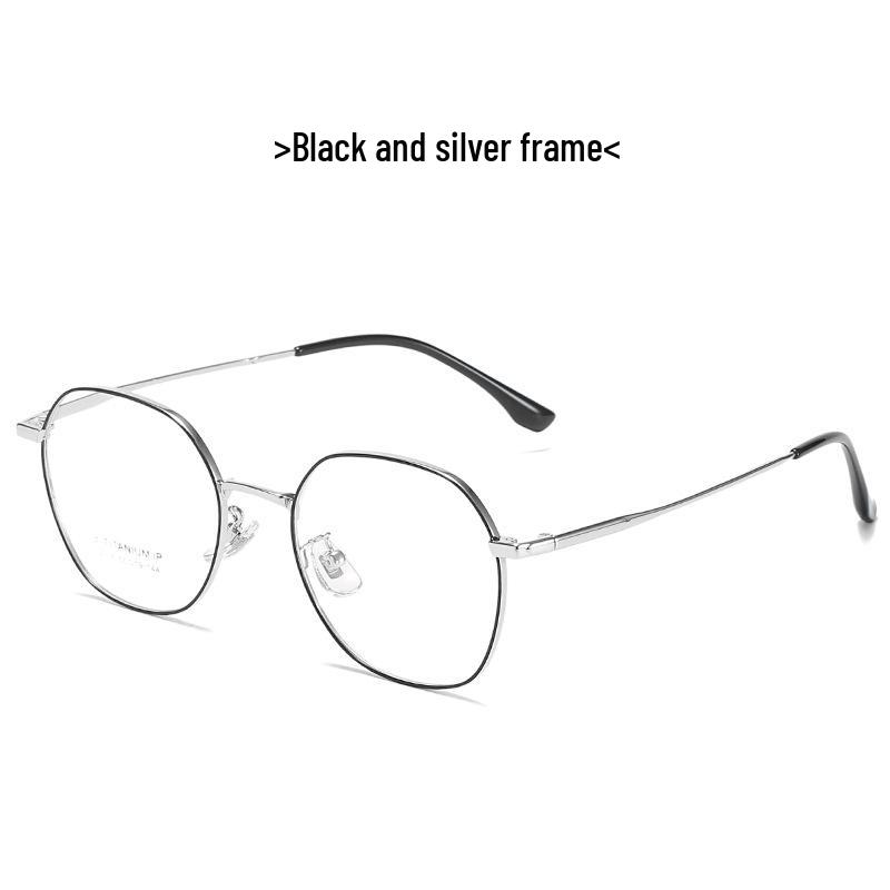 2021 Unisex Retro Japanese Style Black Titanium Polygonal Glasses 2316