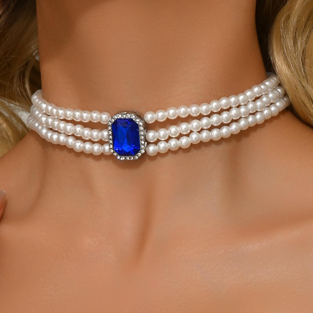 Accessories, French Light Luxury Short Collarbone Chain Imitation Pearl Choker Beaded Neck Retro Necklace