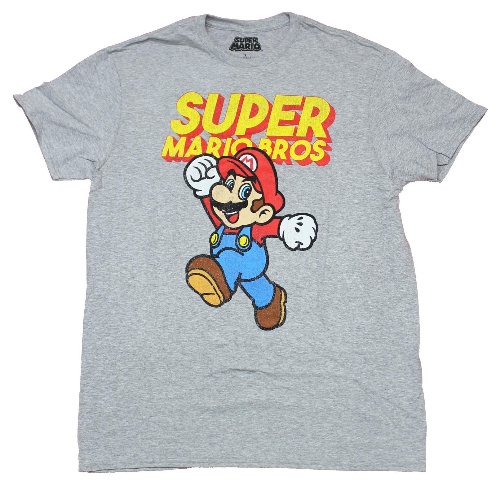 Super Mario Brothers Adult New T-Shirt - Mario Jump Under Logo XXL