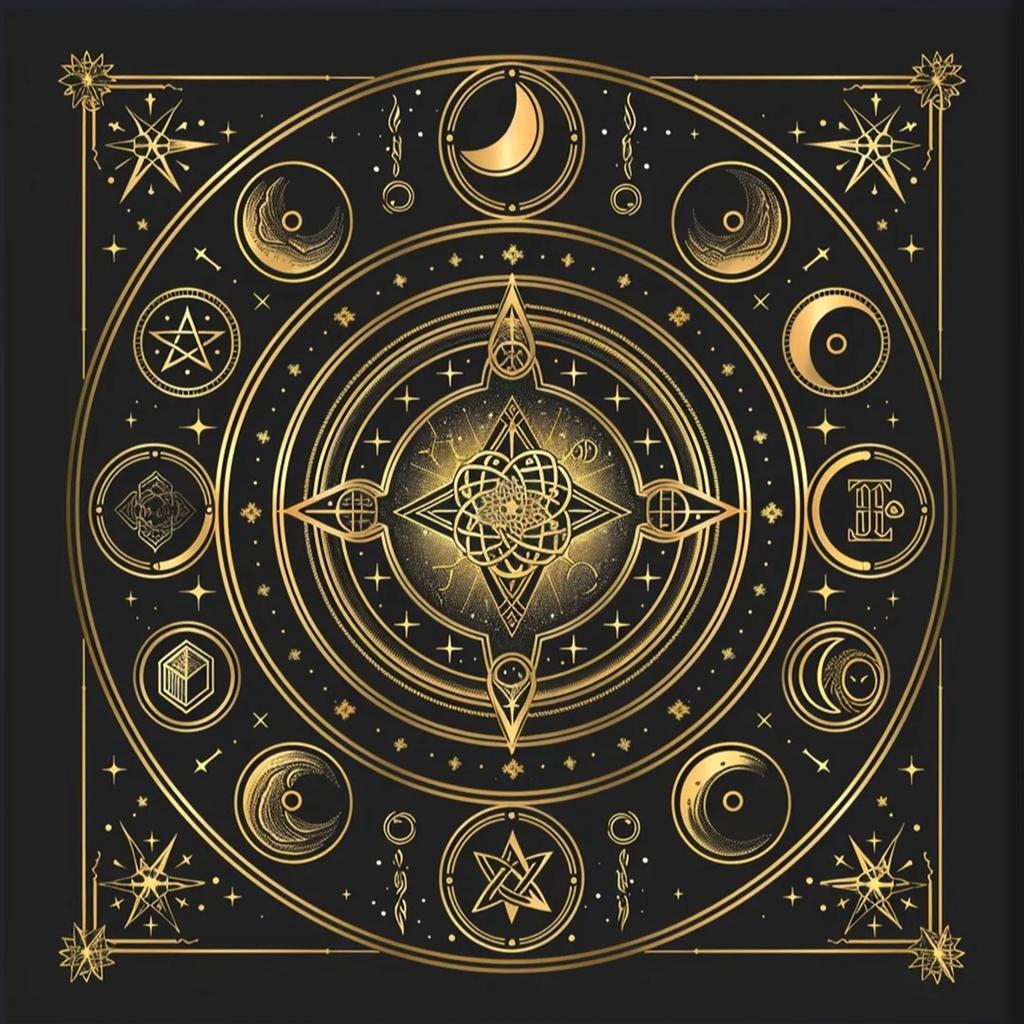 Suede Tarot Patch Tablecloth Divination Altar Cover for Rune Magic Daily Board Games
