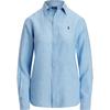 Polo Classic Striped Linen Polo Shirt With Embroidered Pony Women Shirts Blue WMPOSHTNDO20749-400