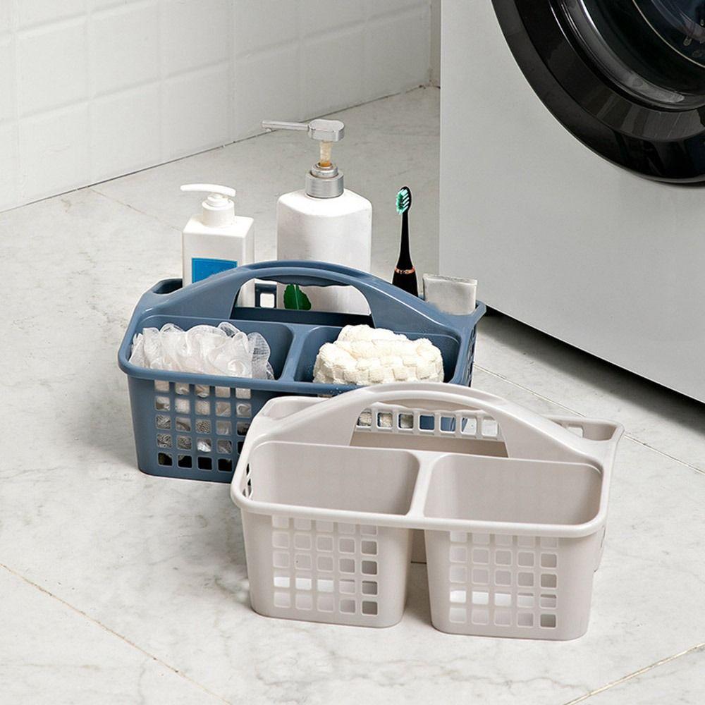 Hollow Out Toiletries Organizer Box 3 Compartments Storage Basket Shower Basket  for College Dorm
