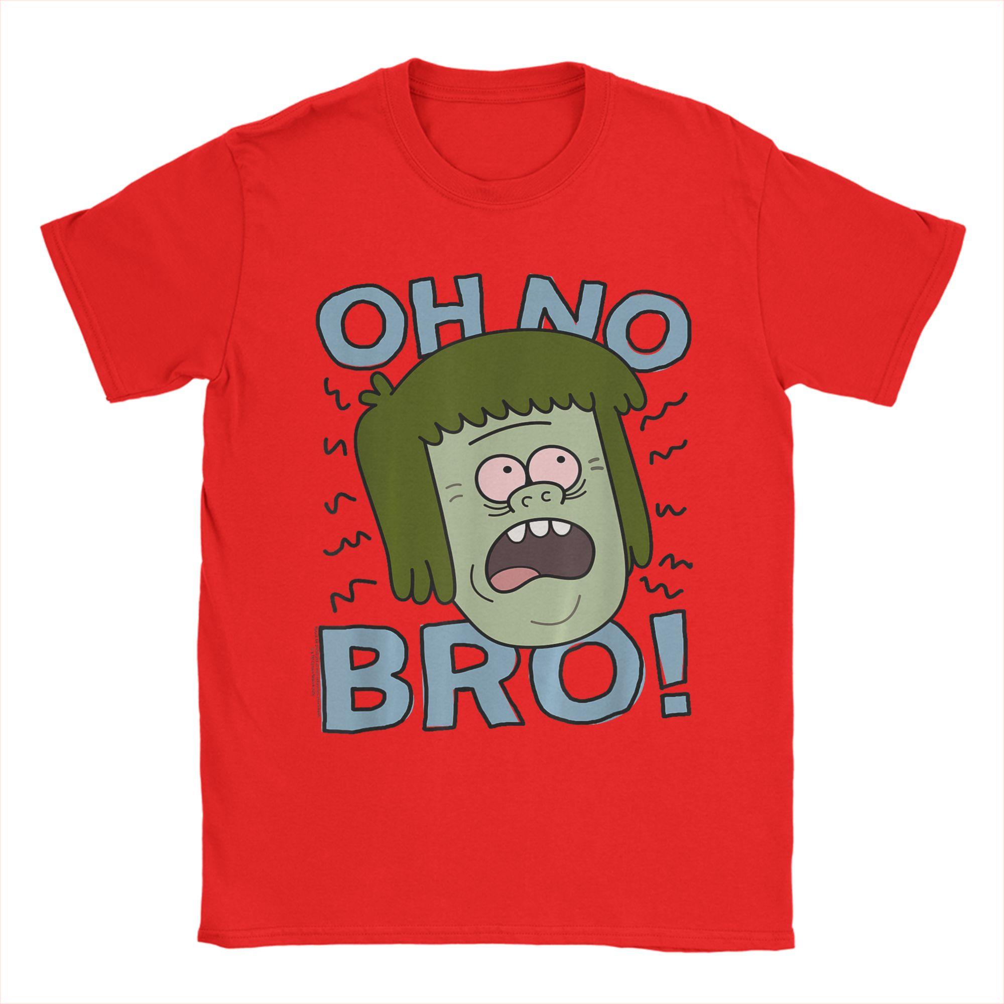 Regular Show Muscle Man Oh No Bro Funny Cartoon T Shirt Men 100 Cotton Unique TShirt Crewneck Tee Shirt Short Sleeve Tops S