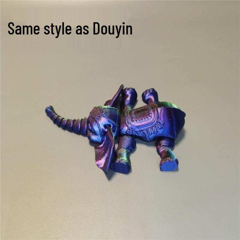 3D Printed Baby Elephant Figurine - Micro Landscape Ornament & Gift Model