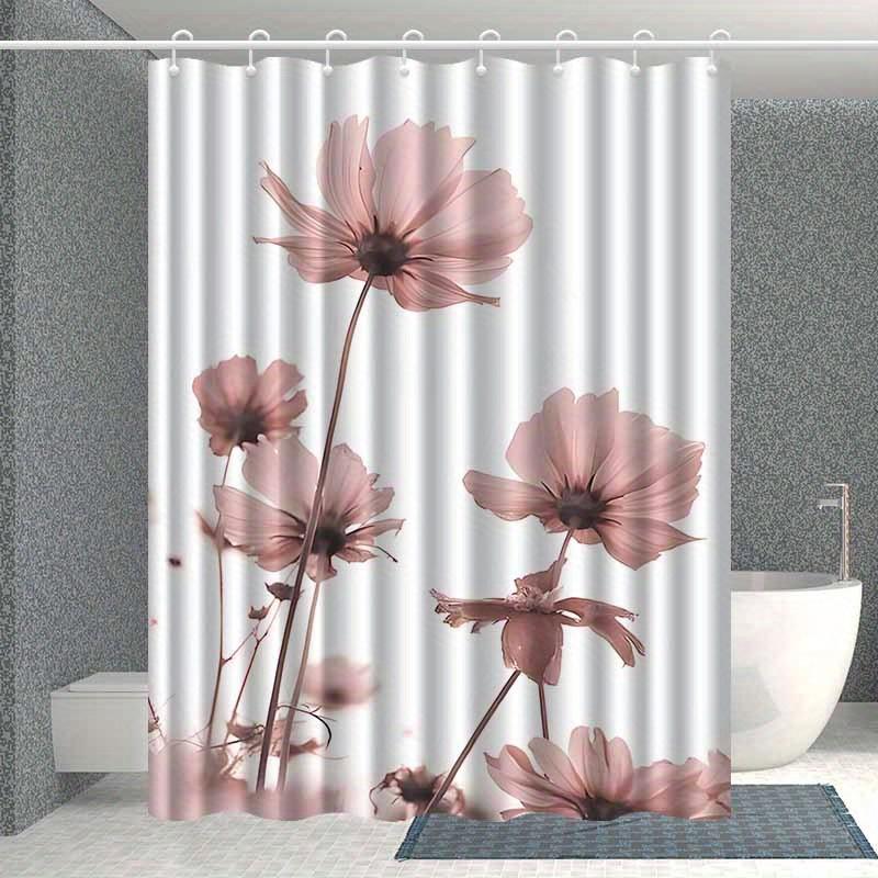 Waterproof And Mildew-Proof Shower Curtain Pastoral Style Flower Pattern Bathroom Curtain Thick And Durable Shower Curtain