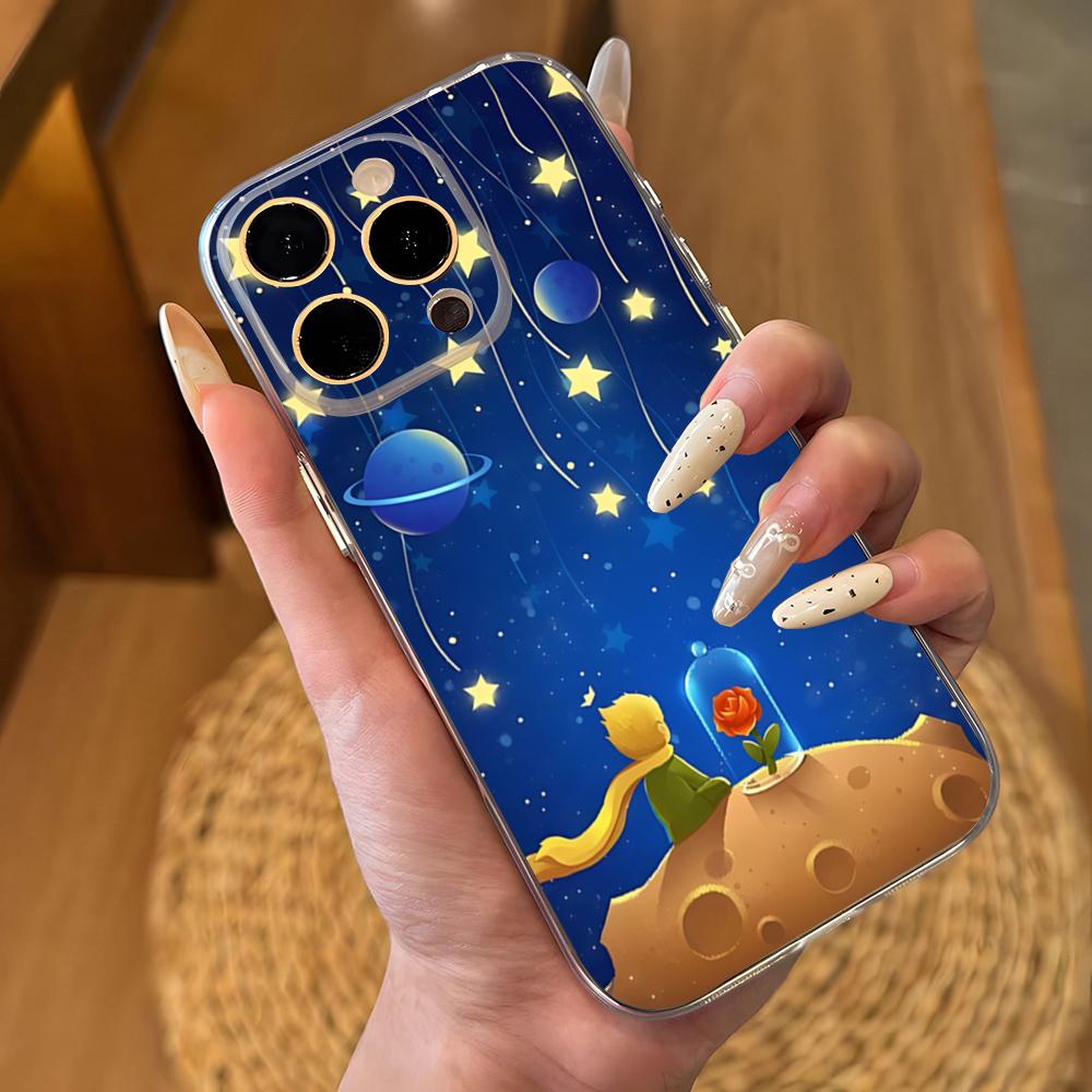 L-Little Prince Phone Case For IPhone 17 16 Pro Max 15 14 13 11 12 Mini Xs X Xr 7 8 Plus Se Transparent Cover