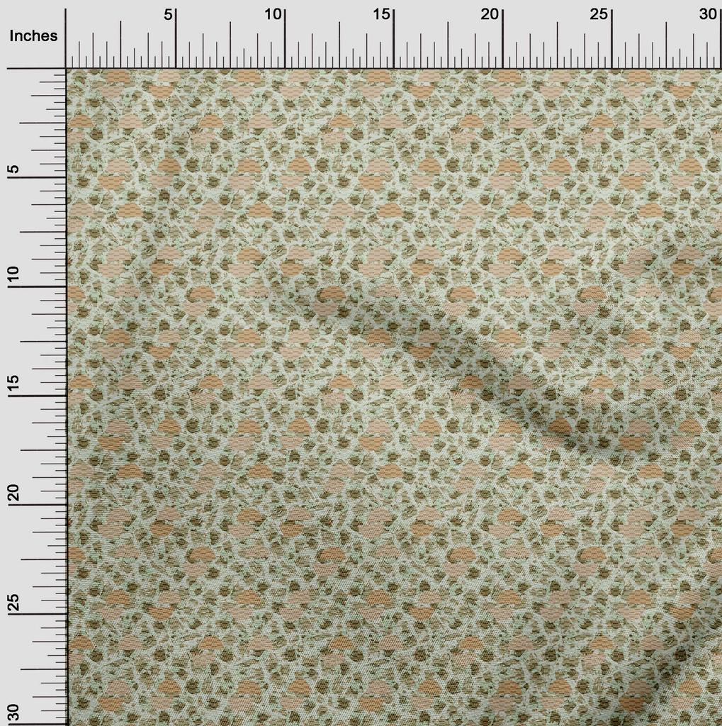 oneOone Cotton Flex Light Grayish Green Fabric Circle Geometric Sewing Craft Projects Fabric Prints By Yard 40 Inch