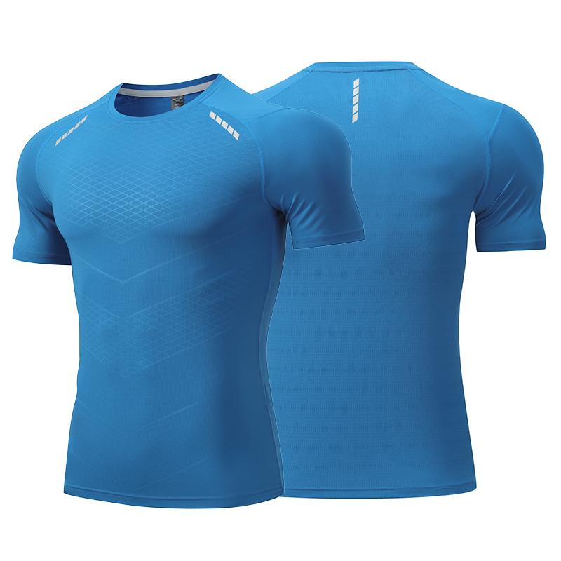 Men Thin Ice Silk Tops Running Short-sleeved Sports T-shirt Gym Fitness Muscle Training Sweatshirt Dry Fit Tight Tracksuits