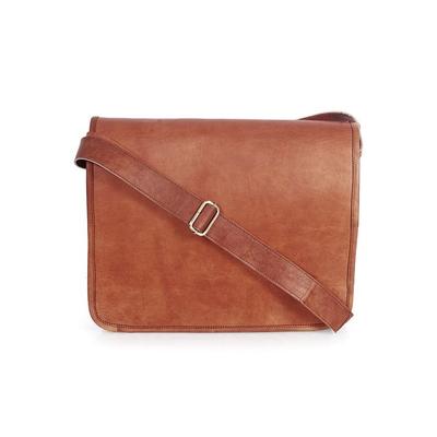 Leather Laptop Bag | Handmade Goat Leather Messenger Satchel | Vintage Crossbody Office Bag for Men & Women | Leather Briefcase