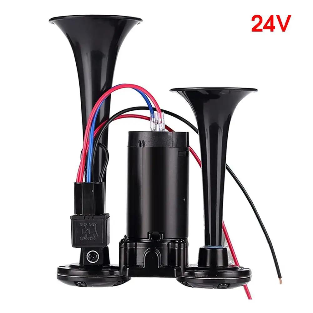 600DB Horn 12V Super Loud Car Electric Horn Dual Trumpets Air Horn Speaker For Car SUV Vehicle Boat Dual Trumpet Train Horn C0E2