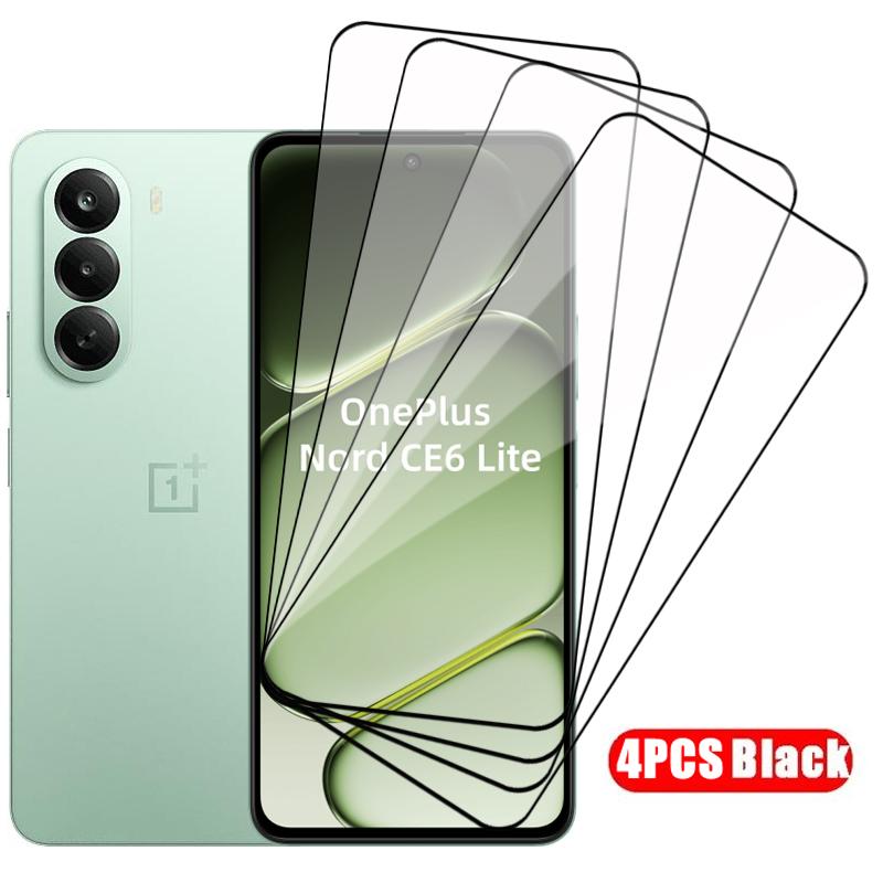 4-1Pcs Glass For Oneplus Nord CE 6 Lite Full Cover Tempered Glass Oneplus Nord CE 6 Lite Screen Protector Protective Phone Film