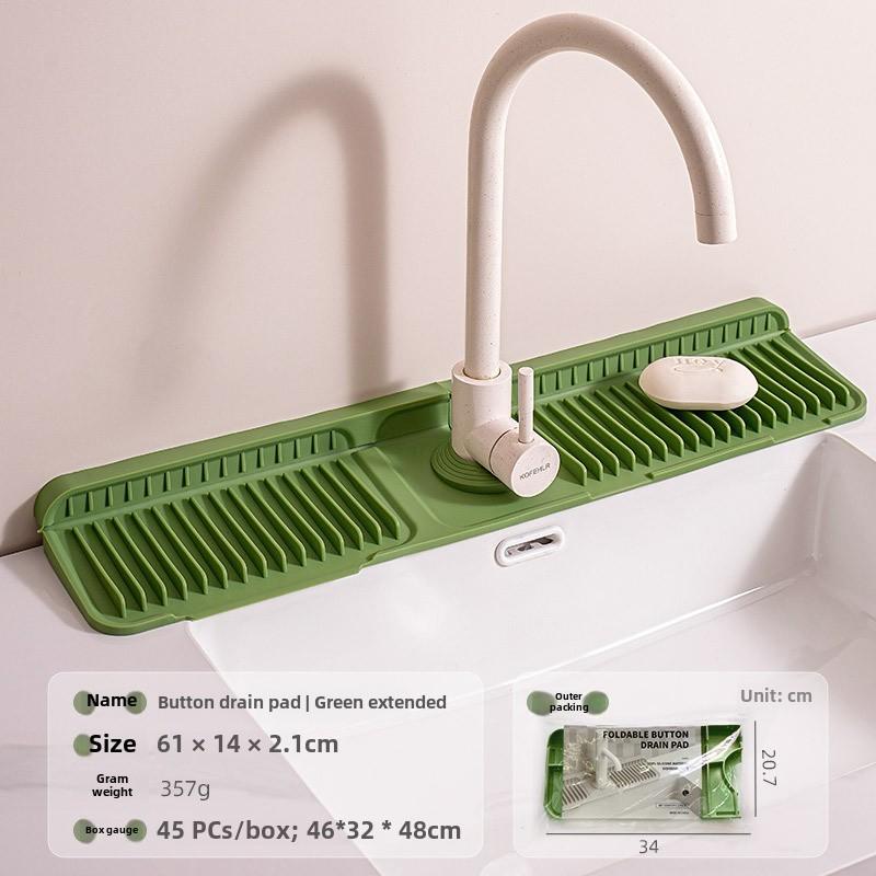 Anti-Slip Silicone Faucet Drain Mat Customizable Kitchen Sink Storage Solution