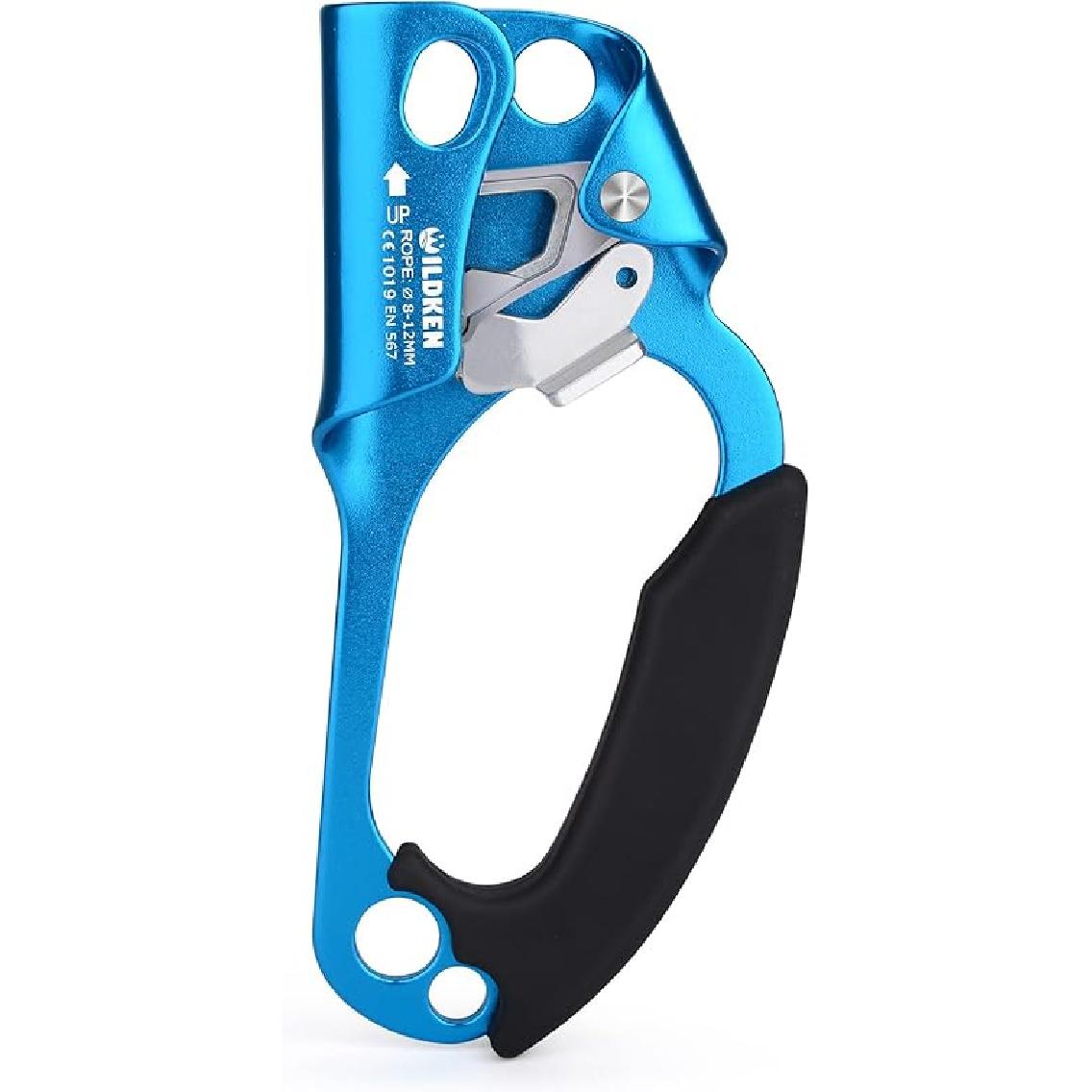 WILDKEN Climbing Hand Ascender Outdoor Mountaineering Tree Arborist Climbing Rappelling Equip Hand Ascender for 8-12MM Rope Left Right Hand Ascender
