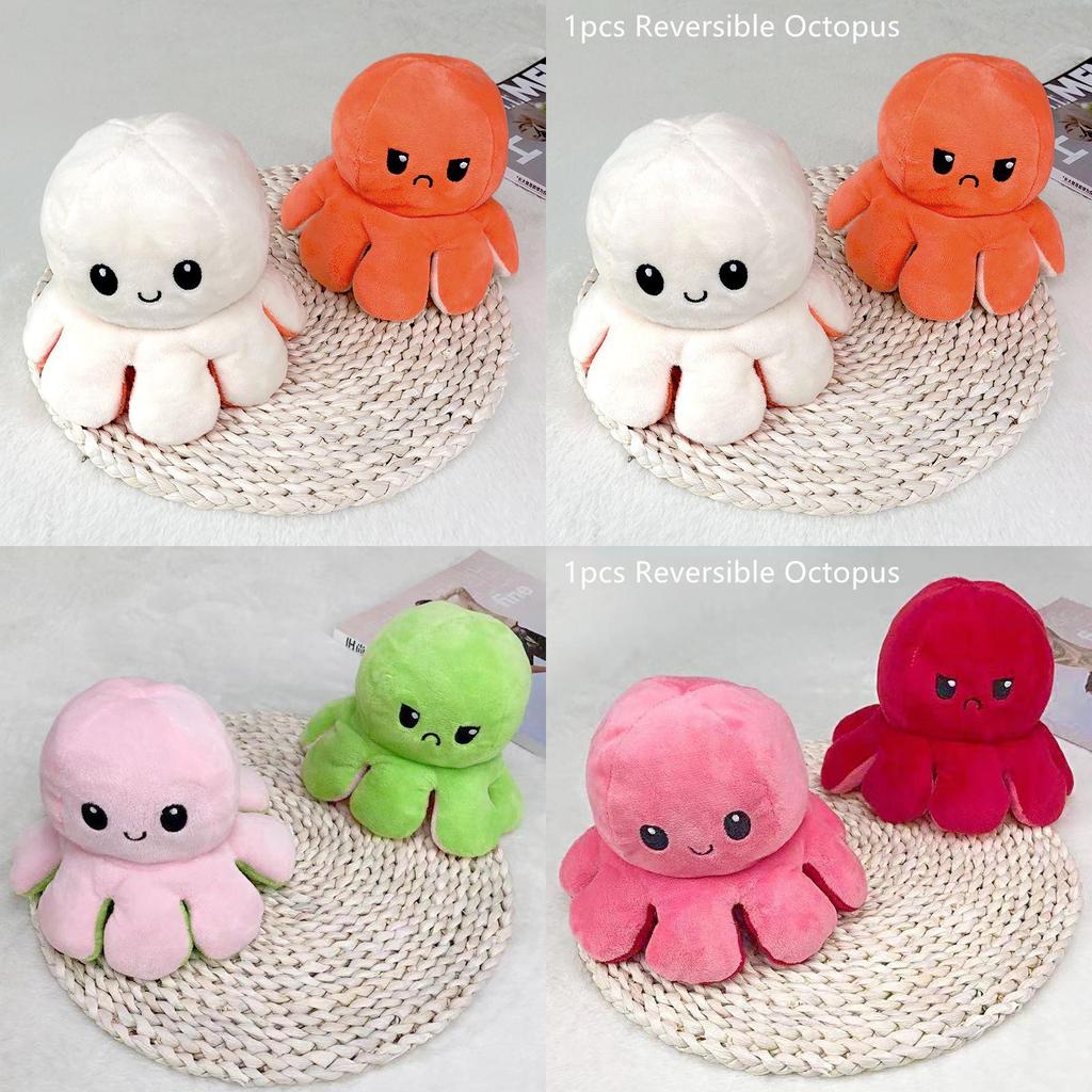 Adorable Double-sided Flip Reversible Octopus Plush Toy For Kids Soft And Cuddly Marine Life Stuffed Animal