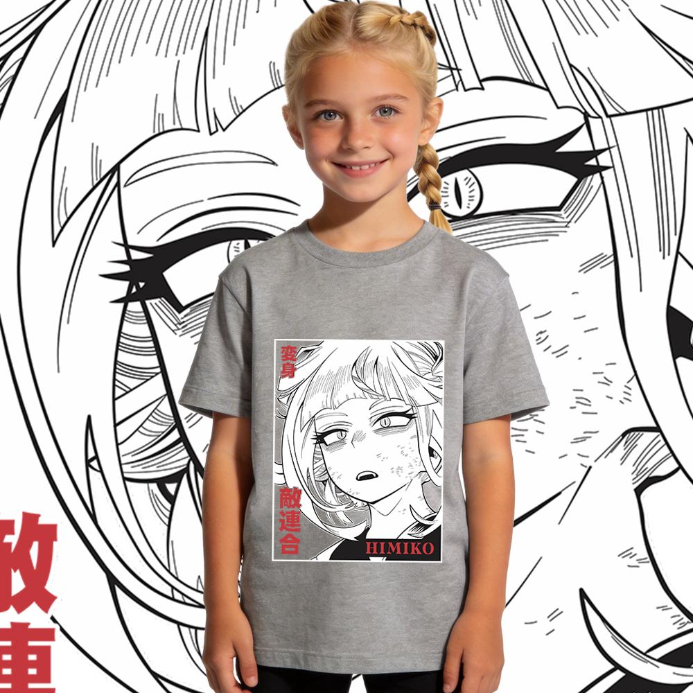 My Hero Academia Himiko Toga Anime Print Cotton T Shirt for Boys Girls Kids Daily Wear Soft Casual Top