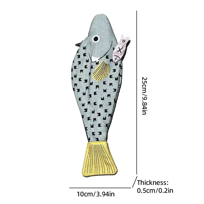 Trousse à crayons Grouper Poisson salé Drôle Créatif Joker Sac de rangement Étudiant Finition de bureau Multifonctionnel Niche Boîte de rangement pour papeterie