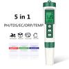 5 In 1 TDS/EC/Salinity/S.G./Temperature Meter C-100 Digital Water Quality Tester for Household Pools Drinking Water Aquarium