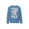 Vans Petal And Pest Long Sleeve T-Shirt Orchid Pattern Letter Print Loose Fit Crew Neck T-Shirt Men Tops Blue VN000G5AP8X