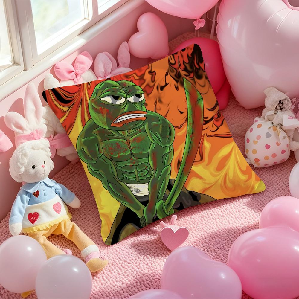 Sad Frog Pepe Cushion Cover Pattern Printed Pillowcase for Living Room Sofa Cushion Cover & Bedroom Decor