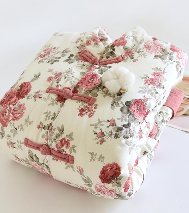 505 Handmade Cotton Floral Jacket, Autumn/Winter, Chinese Style Frog Fasteners, Ladies' All-Cotton Warm Wear