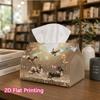 1pc, 2D Flat Printing, Tissue Box Sparkling Dog And Butterfly Pattern Printed Tissue Box, Suitable for Bathrooms, Living Rooms, Bedrooms, Dressing Tab