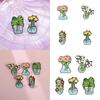 Trendy Cartoon Character Green Plant Brooches Versatile Metal Pins For Unisex Fashion Statement