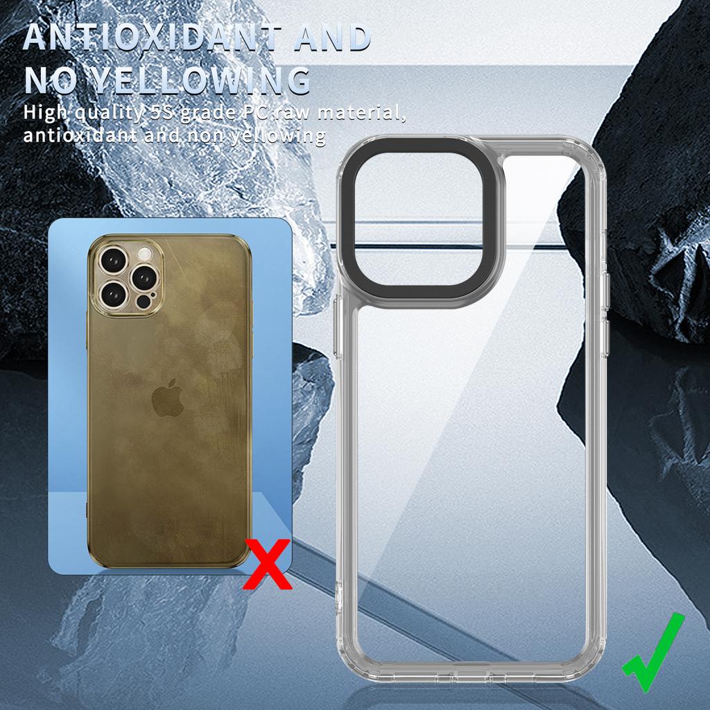 For iPhone 12/12 Pro Case PC+TPU Crystal Clear Phone Back Cover