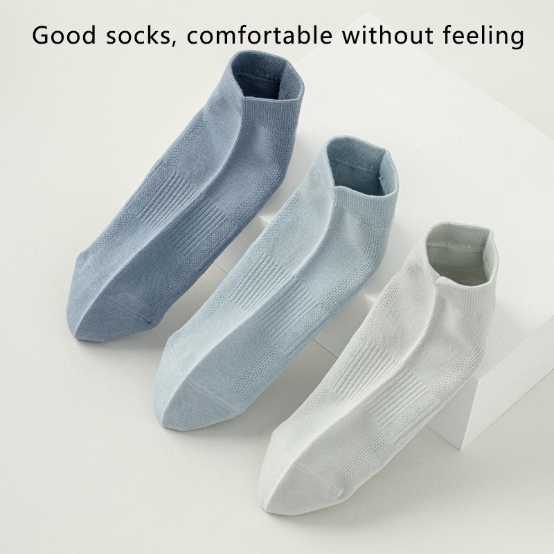 5Pairs Men Combed Cotton Socks Double Needle Antibacterial Black Casual Business Breathable High Quality Male Sock Size39-45