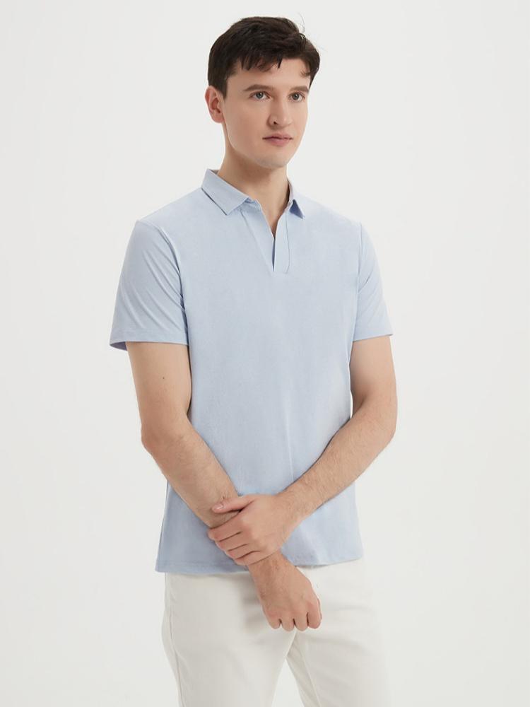 Sports Moisture-wicking Quick-dry Wrinkle-free Seagull-collar Short-sleeve Antibacterial Cool T-shirt Minimalist Lightweight Breathable T-shirt