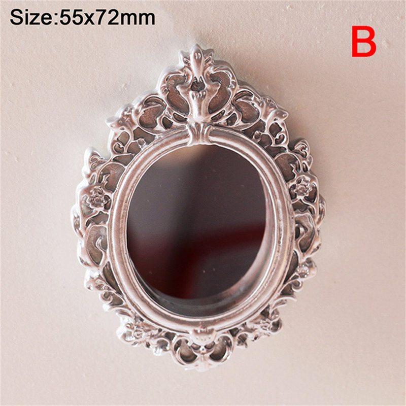 Furniture Miniature Mirror Mirror Doll Wall Room 1/12 Dollhouse House Mirror Miniature Frame Accessories