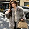 Fur jacket women's stand-up collar short imitation fox fur top new plush women's clothing light