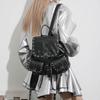 Studded Leather Backpack Women's Fashionable Vintage Style Bag with Adjustable Straps and Multiple Pockets