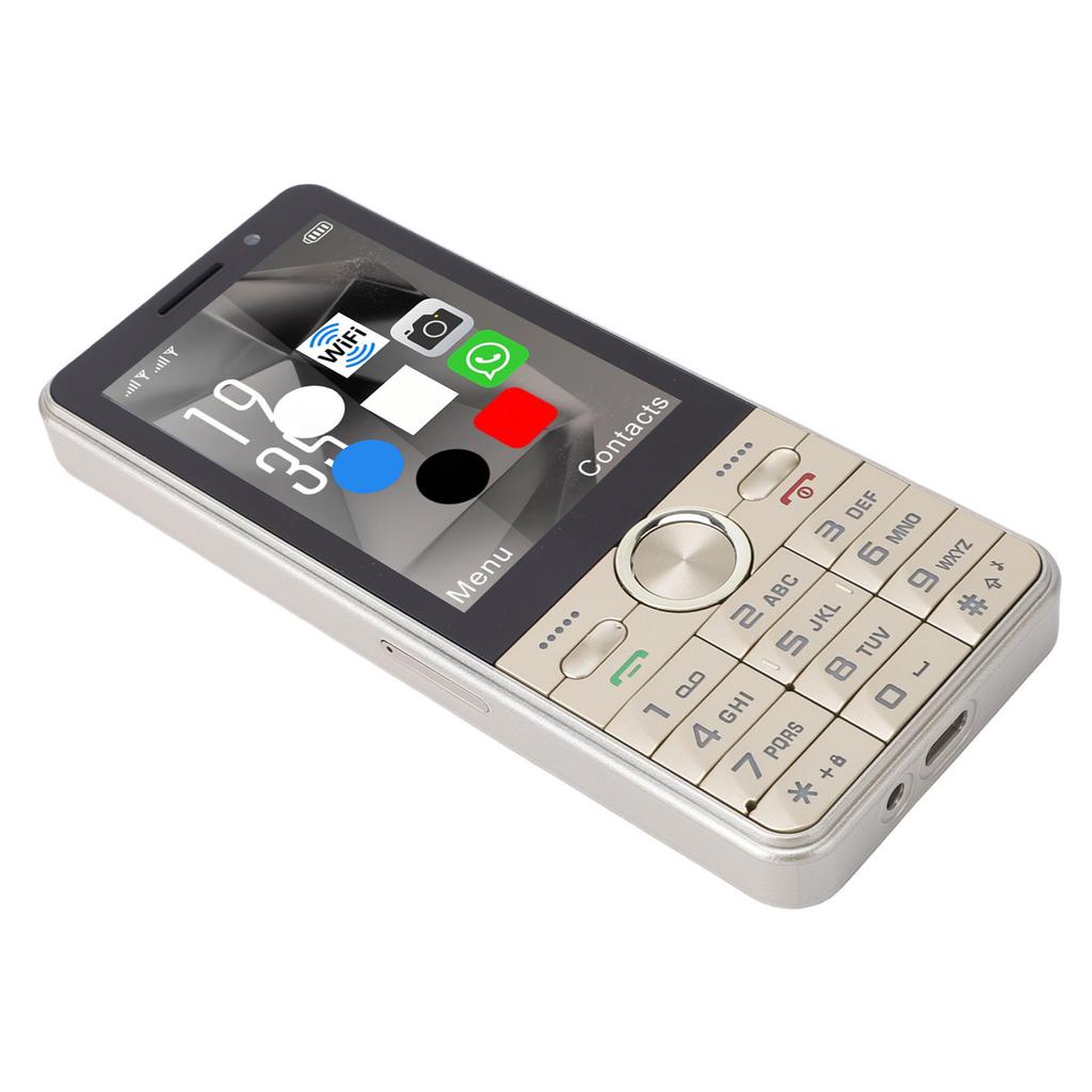 4G Unlocked Phone Dual SIM Card Support 3.5 Inch Color Touch Screen Loud Sound Large Keys Mobile Phone Gold