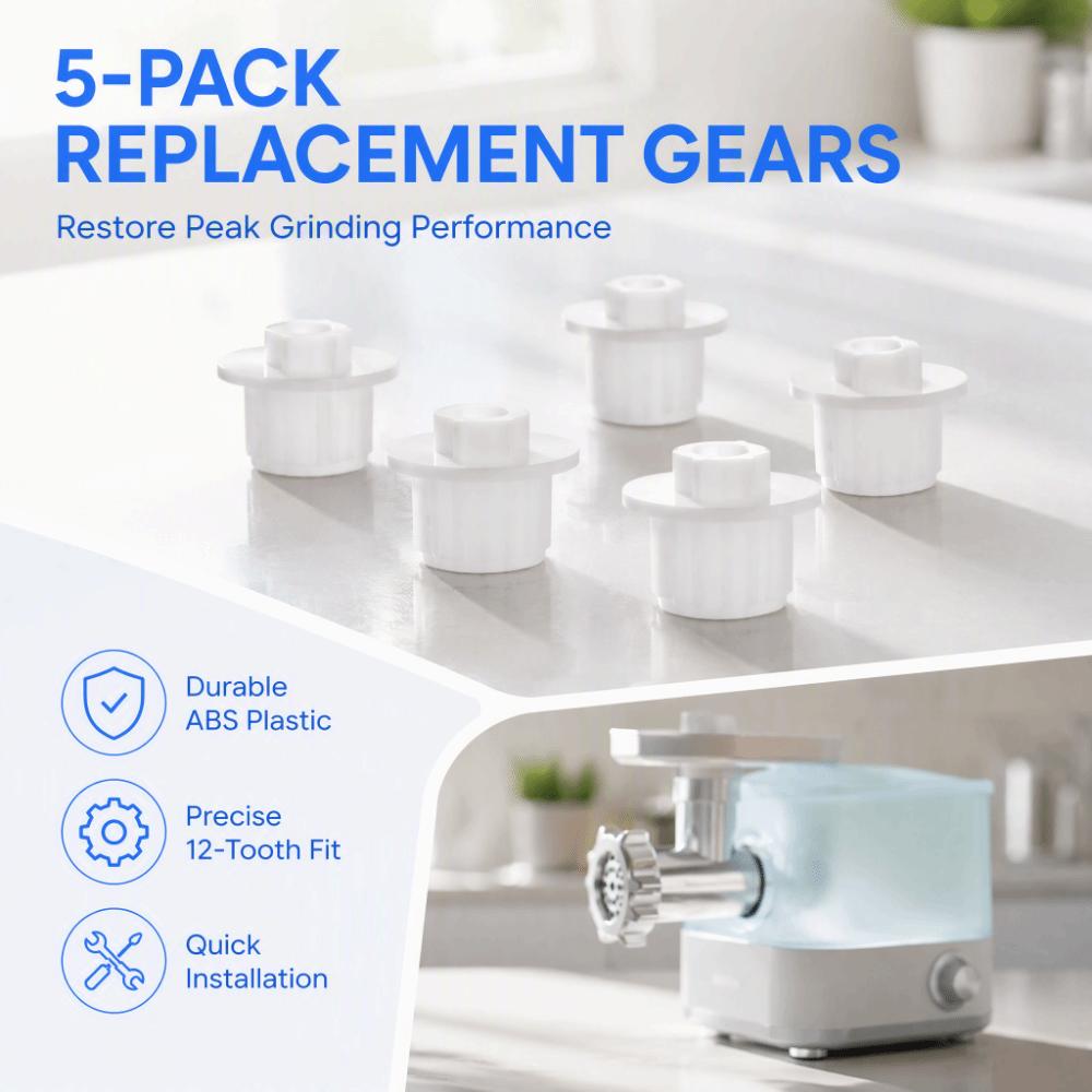 5PCS White Meat Grinder Gear Mincer Gear Replacement for Zelmer A861203, 86.1203 For Home Use