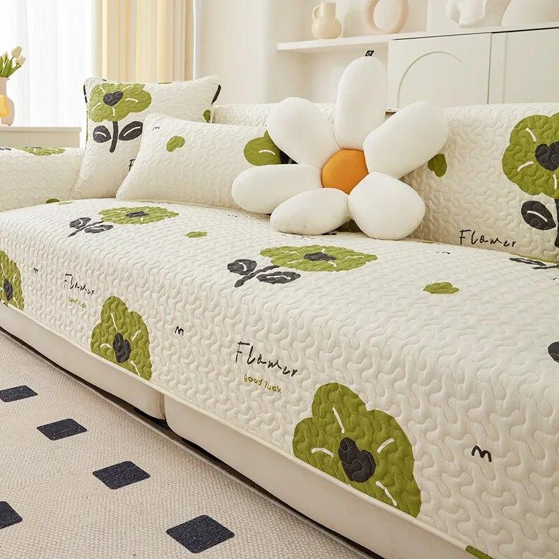 Jednobarevný polštář na pohovku Čtyři roční období Čistá bavlna Tkanina Protiskluzový Bavlněný polštář Univerzální Moderní Potah na pohovku Krycí ručník