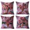 Summer New American Rose Ice Cream Pillow Case Personalized Peach Skin Sofa Bedside Cushion Pillow Case Home