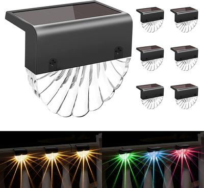 Solar Fence Lights Outdoor Waterproof Color Glow and Warm White Acrylic Led Powered Deck Post Cap Patio Yard Decorative Lamp